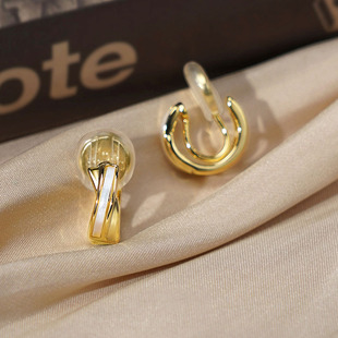 无耳洞必入无痛小耳圈蚊香盘耳夹简约百搭耳扣通勤高级感耳饰女