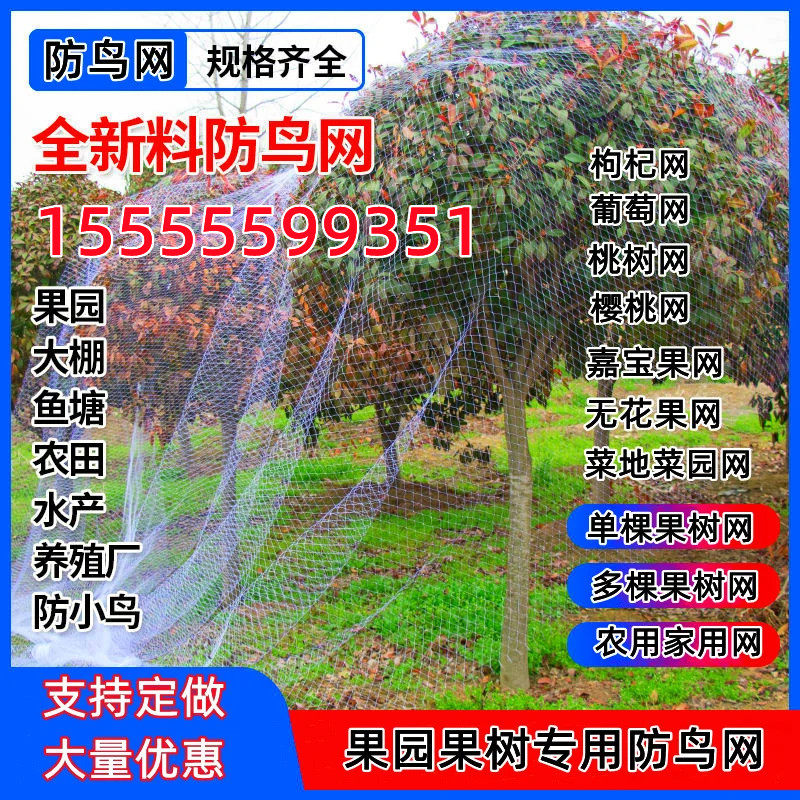 果树专用防鸟网樱桃嘉宝果果园鱼塘大棚尼龙网天网阳台家用农用网