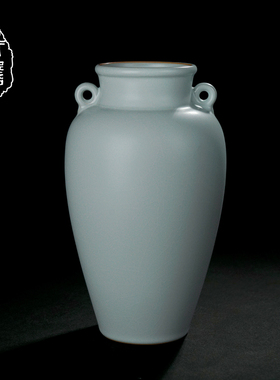 青澹汝窑花瓶摆件景德镇高端陶瓷