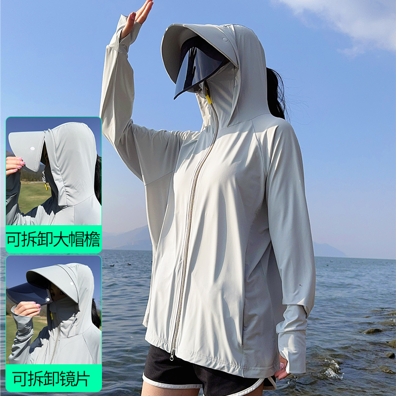 大帽檐防晒帽子女夏季遮阳紫外线遮脸脖子面罩2025新款骑车电动车