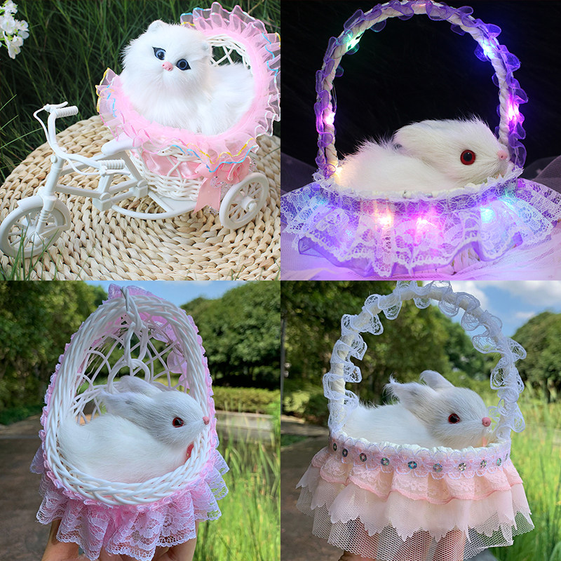 仿真会叫小猫咪三轮车花篮猫