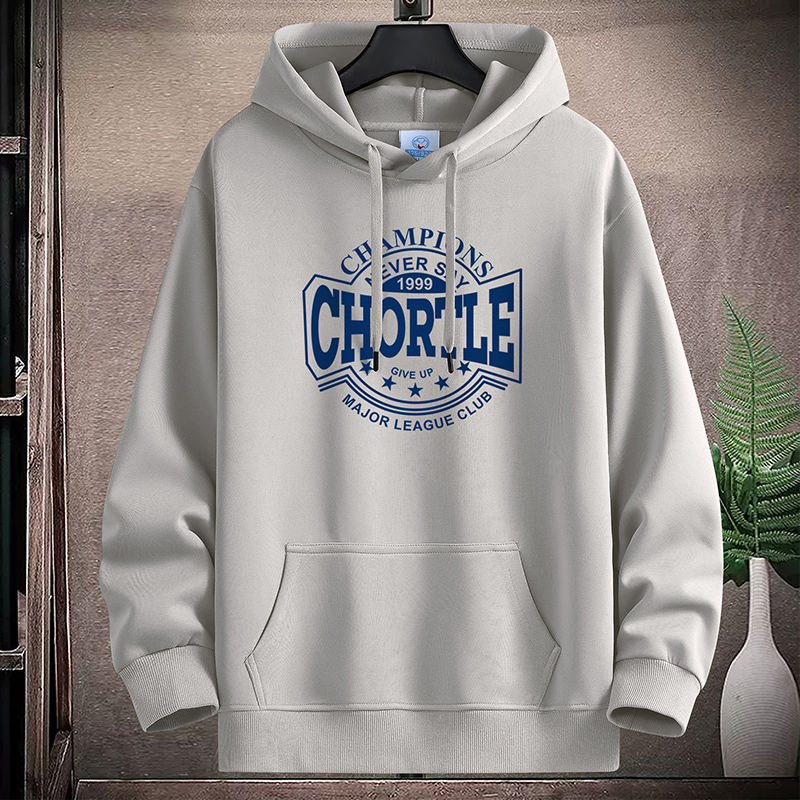 秋冬季潮牌加绒加厚连帽卫衣男青少年初中高中学生春秋款外套帅气