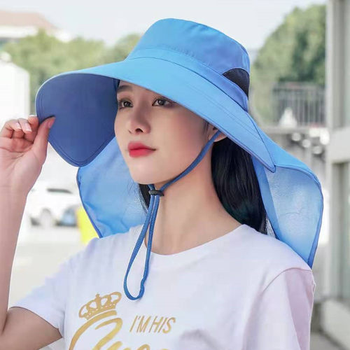 大檐遮阳帽女夏季防晒采茶凉帽户外骑车出游太阳帽子透气钓鱼帽男 - 封面