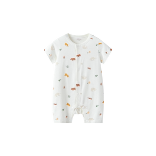 gb好孩子莫代尔新生儿衣服薄款男女宝宝短袖连身衣婴儿连体衣夏季