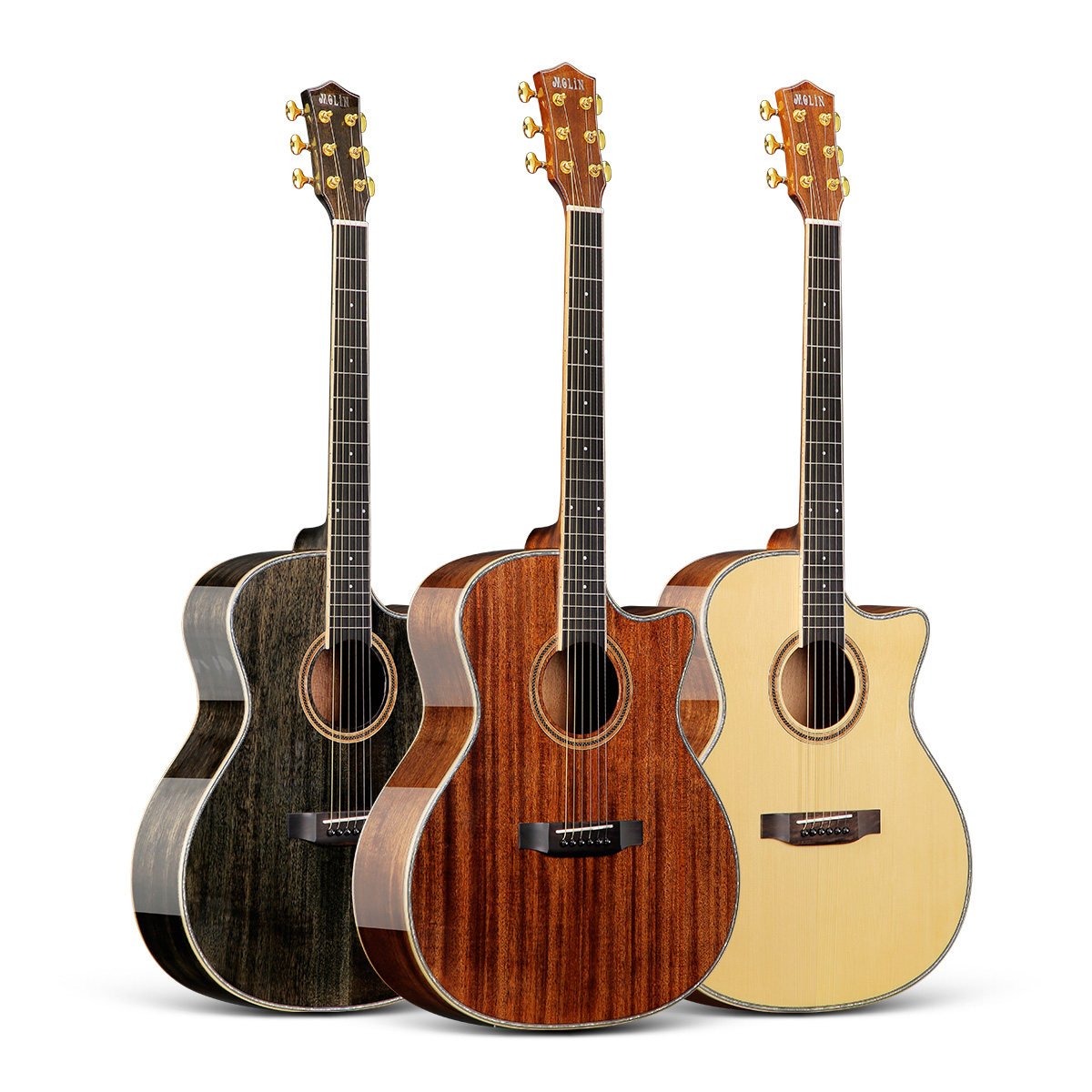 41寸GA桶全单民谣吉他加振拾音器专业演奏亮光高档电箱实木吉它