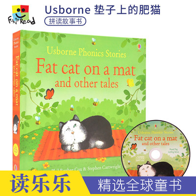 Usborne英文原版绘本 Phonics Stories Fat Cat On a Mat 3-6岁 幼儿读物 垫子上的肥猫 自然拼读故事绘本合集 精装附CD  正版进口