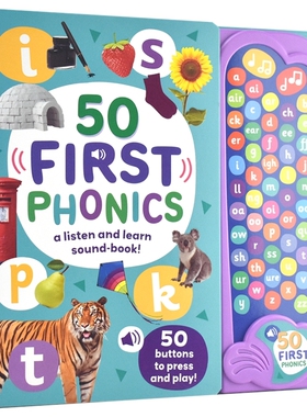 50 First Phonics A Listen and Learn Sound Book 自然拼读启蒙发声书 50个发声键 英语早教 150个词汇 英文原版进口儿童图书