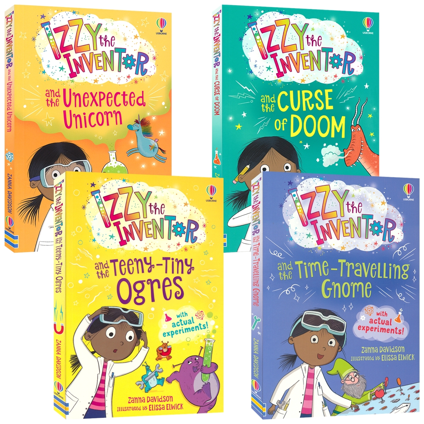 Usborne Izzy The Inventor 小发明家伊兹4册 奇幻冒险 科学实验 桥梁章节书 英文原版进口儿童图书