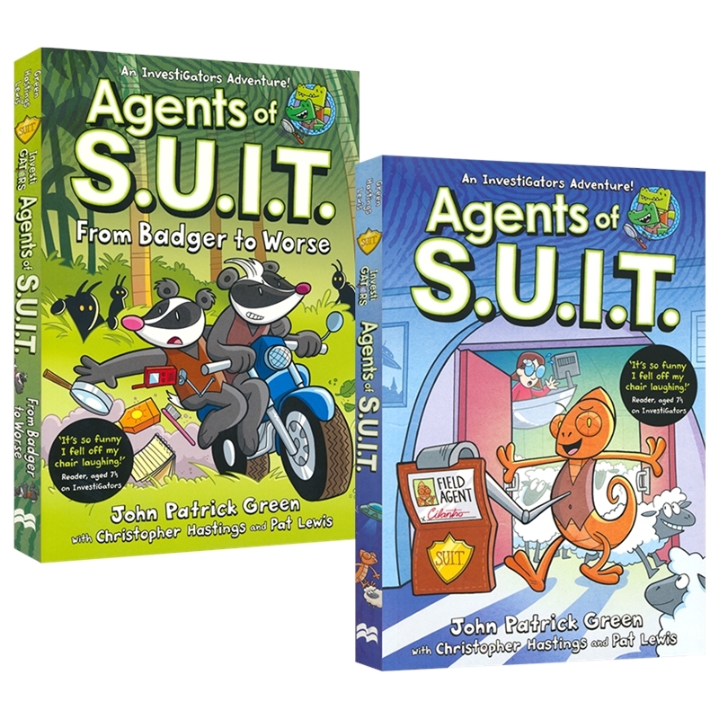 Investigators Agents of S.U.I.T. 鳄鱼侦查员外传 3册 S.U.I.T.侦查员 搞笑漫画书 英语课外读物 平装 英文原版进口儿童图书