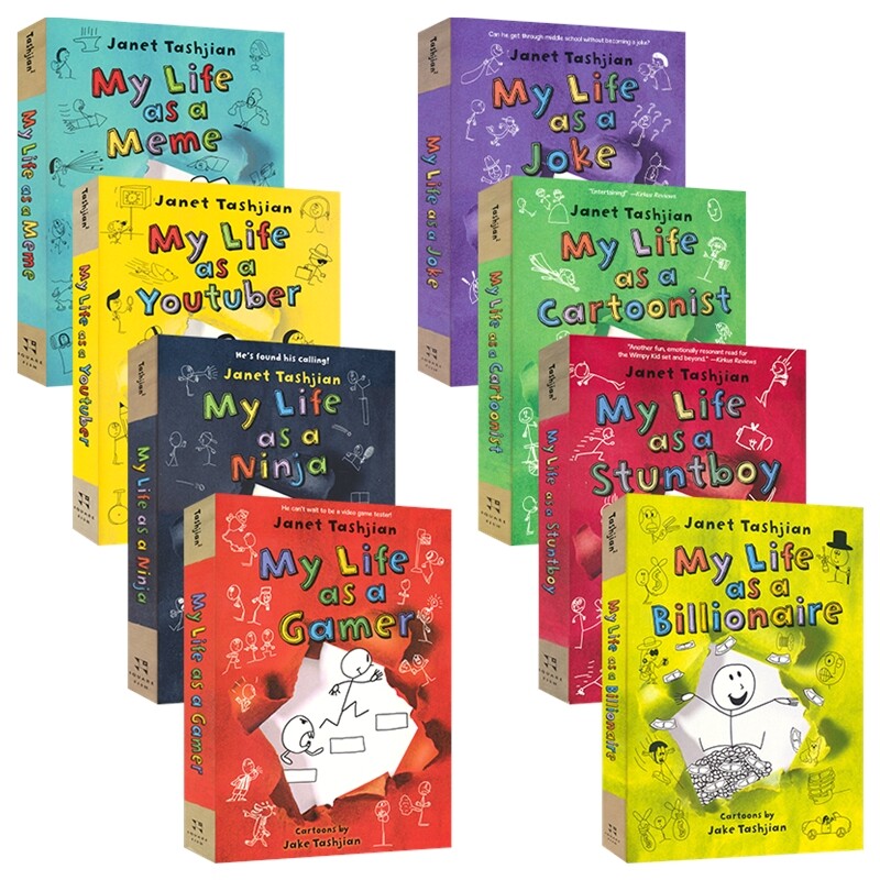 My Life as 小屁孩成长记8册 英文原版漫画章节小说  YouTuber 忍者 玩家 漫画家 特技替身 涂鸦桥梁书 9-12岁小学生课外读物