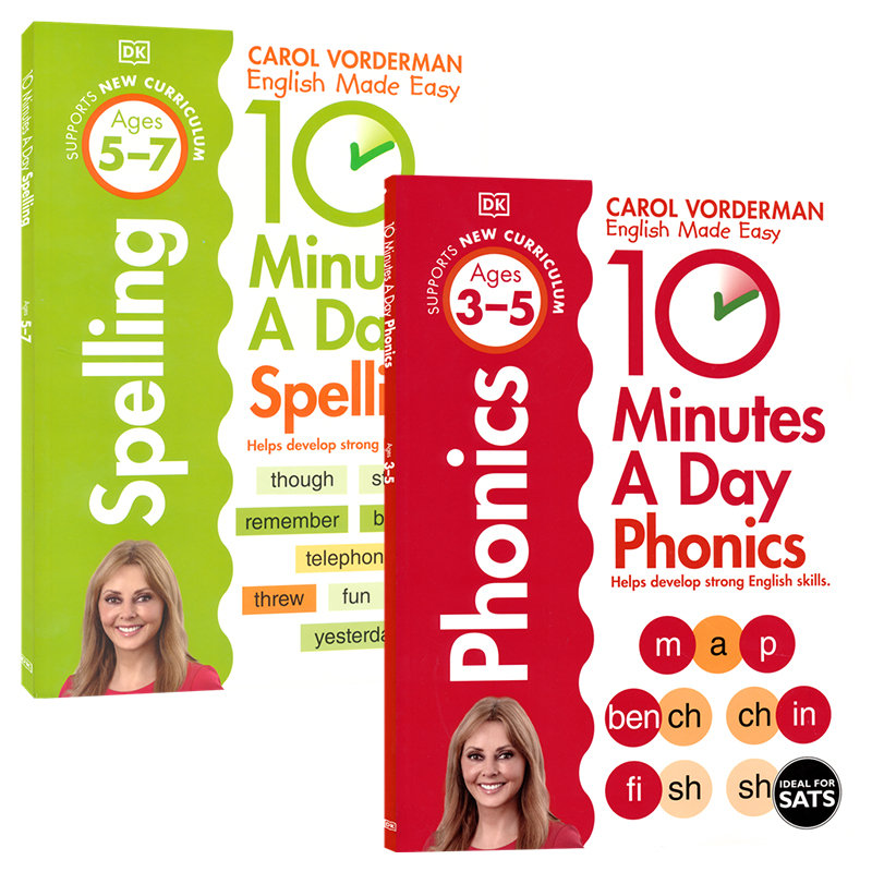 DK 10 Minutes A Day Spelling Phonics 每天10分钟 自然拼读 单词拼写 DK幼儿小学教辅 5-7岁 3-5岁  趣味游戏 英文原版进口图书