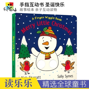 Book 进口图书 英文原版 Nick Finger Wiggle Sharratt Little Merry 亲子读物 Christmas 儿童英语故事绘本 圣诞快乐手指互动书
