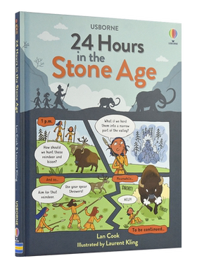 Usborne 24 Hours in the Stone Age Space Jungle 石器时代太空丛林海底月球24小时 儿童科普百科绘本 课外读物 英文原版进口图书