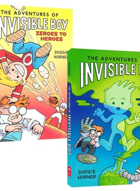 The Adventures of Invisible Boy 隐形男孩历险记1-2 全彩漫画书 8-12岁 中小学英语课外读物 英文原版进口图书