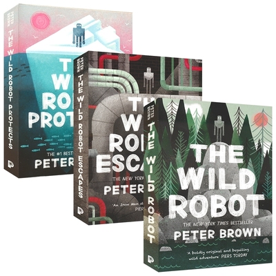 The Wild Robot 荒岛机器人系列3册 自然与科技的碰撞 青少年科幻冒险小说 凯迪克奖插画师 英语课外读物 英文原版进口儿童图书