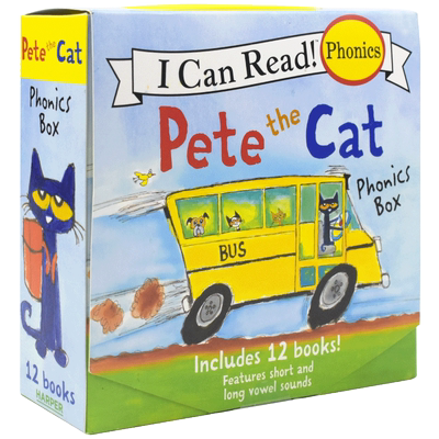 Pete the Cat Phonics Box I Can Read 皮特猫自然拼读盒装12册 儿童英语启蒙绘本3-6岁 英文原版进口图书