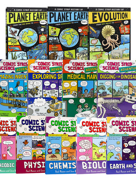 Comic Strip Science History 漫画科学历史科普绘本 英语原版进口 物理生物化学地球太空 地球漫画史 从大爆炸到鸟类 恐龙到现代