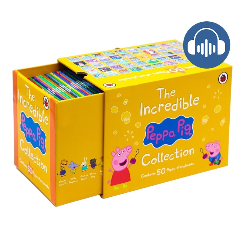 The Incredible Peppa Pig Collection 小猪佩奇50册 赠音频 故事绘本 英语早教启蒙认知 亲子读物 手掌书 英文原版进口儿童图书