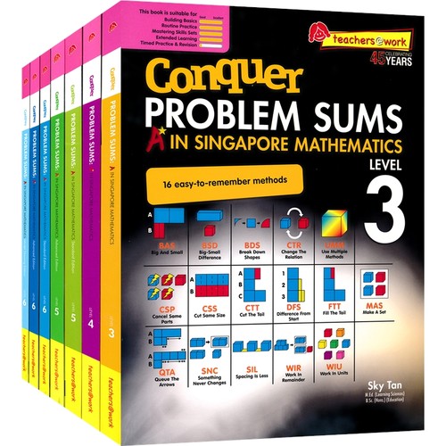 SAP Conquer Problem Sums A In Singapore Mathematics Level 3-6 新加坡数学 数学解题技巧 小学3-6年级 英文原版进口图书