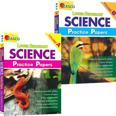 Casco Lower Secondary Science Practice Paper A-B 新加坡科学 初中低年级科学练习 测试卷A-B 两册套装 英文原版进口图书