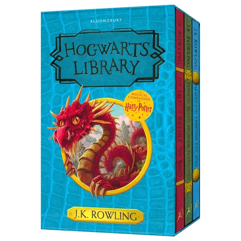 哈利 · 波特系列官方衍生书 Hogwarts Library 霍格沃茨图书馆 3册盒装 神奇动物 魁地奇球 9-12岁儿童章节小说 英文原版进口图书