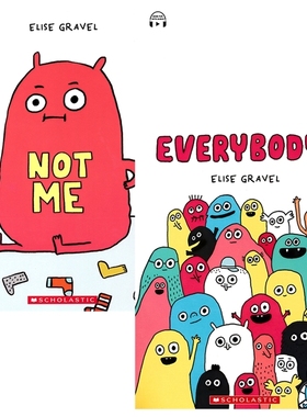 Everybody Not Me Elise Gravel儿童故事绘本2册 每个人 不是我 自我认知 情绪管理 心理发展 早教启蒙 亲子读物 英文原版进口图书