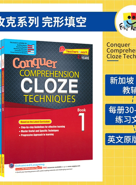 SAP Conquer Comprehension Cloze Techniques  新加坡英语攻克系列完形填空专项练习册 1-6年级 完形填词技巧提高版 英文原版进口