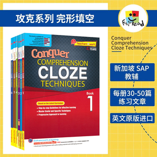 Comprehension 英文原版 Cloze 6年级 完形填词技巧提高版 Techniques 新加坡英语攻克系列完形填空专项练习册 SAP 进口 Conquer