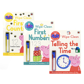 小猪佩奇书写 With Wipe Maths 数学启蒙 Peppa 英文原版 儿童英语可擦活动书 Practise Clean Collection 进口图书