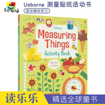 Usborne原版英文 Measuring Things Activity Book 数学测量贴纸活动书 儿童趣味学习英语绘本 3-7岁 英文原版进口图书