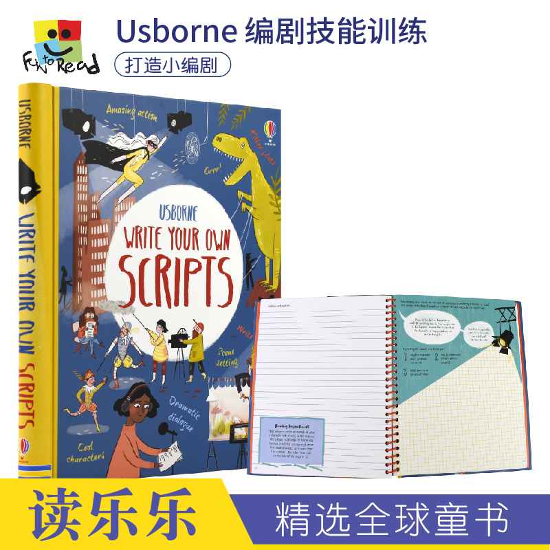 Usborne Write Your Own Scripts尤斯伯恩编剧技能训练打造小编剧 8岁+英语文学创作指导写作工具书英文原版进口儿童图书