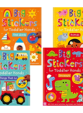 【自营】Big Stickers for Toddler Hands Collection 恐龙动物交通工具英语词汇 贴纸书 早教启蒙 益智活动 单词卡 英文原版进口