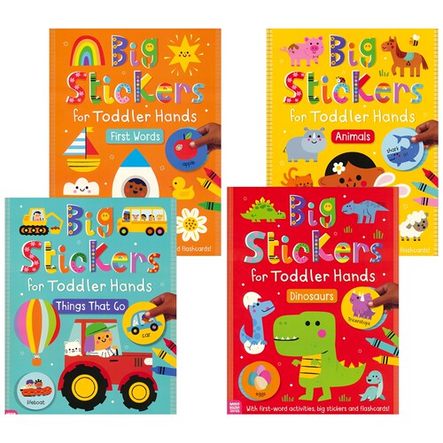 Big Stickers for Toddler Hands Collection 恐龙动物交通工具英语词汇 贴纸书 早教启蒙 益智活动 单词卡 英文原版进口儿童图书
