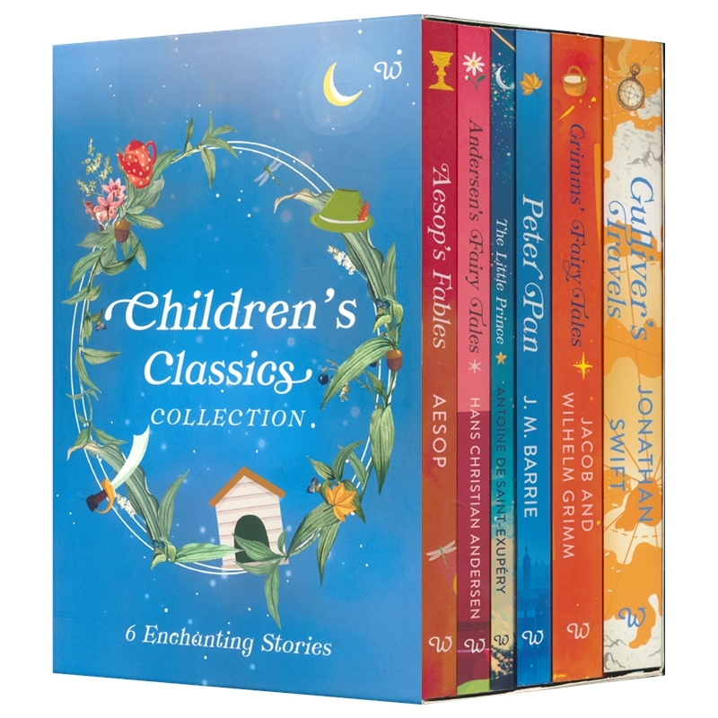 Children's Classics Collection 儿童经典作品集6册盒装 格林童话彼得·潘格列佛游记小王子伊索寓言安徒生童话 英文原版进口图书
