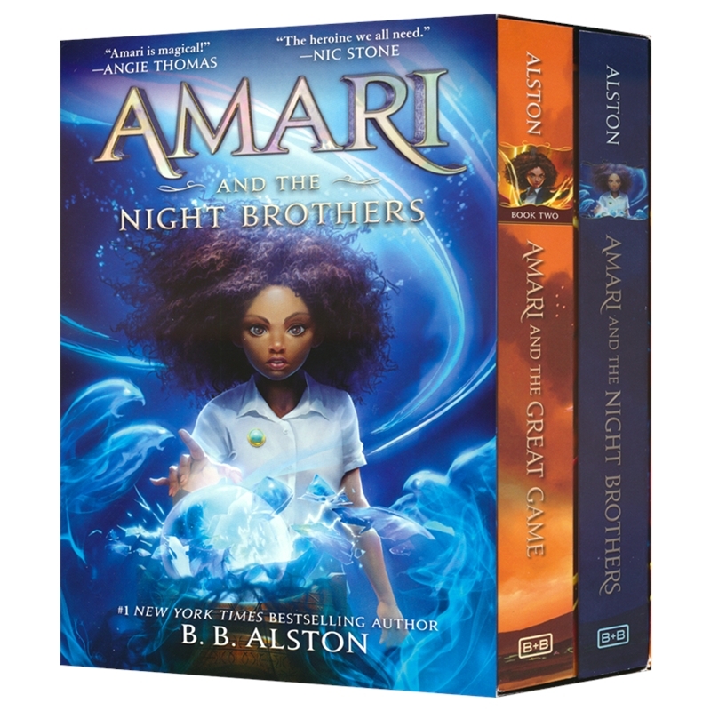 Amari 阿玛瑞系列2册套装 阿玛瑞与黑夜兄弟 伟大游戏 章节小说 青少年英语课外读物 英文原版进口儿童图书