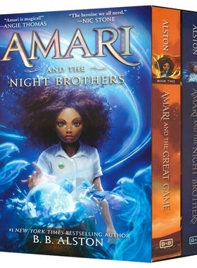 Amari 阿玛瑞系列2册套装 阿玛瑞与黑夜兄弟 伟大游戏 章节小说 青少年英语课外读物 英文原版进口儿童图书