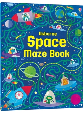 Usborne Space Mazes Book 尤斯伯恩 太空冒险迷宫书  锻炼逻辑思维能力 益智活动 大开本游戏书 英文原版进口儿童图书