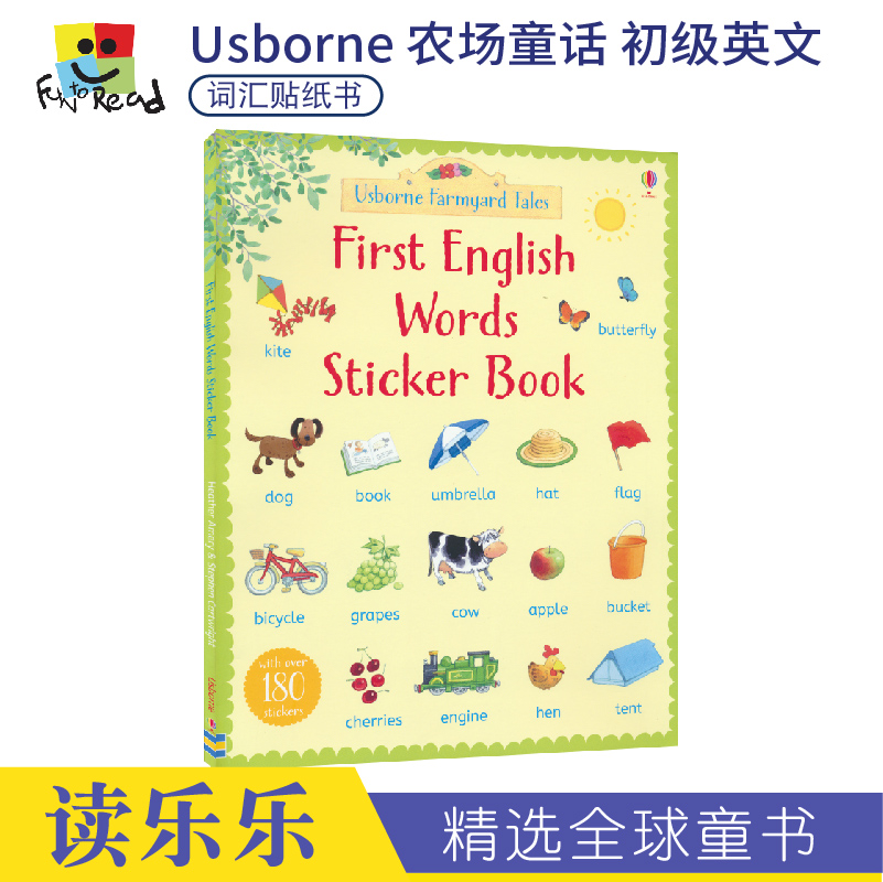 Usborne Farmyard Tales First English Words Sticker Book农场童话词汇贴纸书 尤斯伯恩 儿童英语启蒙玩具书 英文原版进口图书