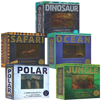 A Photicular Book 光与影视觉动画书系列 会动的3D图画书 Safari Ocean Polar Jungle Dinosaur 儿童百科科普 英文原版进口图书