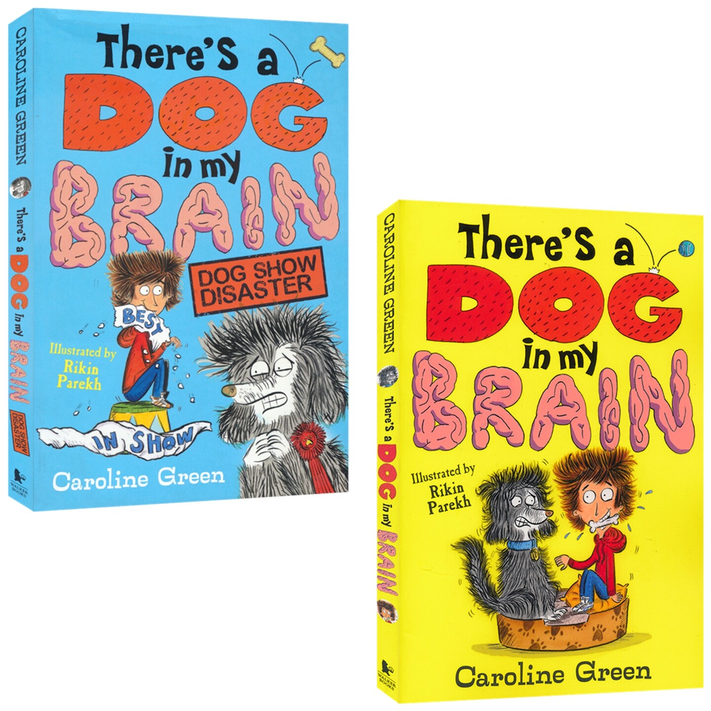 There's A Dog In My Brain 我的脑袋里有只狗1-2册 英文原版爆笑桥梁书  7-9岁小学生课外读物 奇幻故事 狗狗秀大麻烦