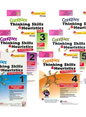 SAP Conquer Thinking Skills & Heuristics 1-6年级攻克数学系列应用题思维和探索练习册 6册套装 新加坡小学数学教辅教材 原版