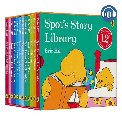 小玻小小图书馆12册礼盒装 赠音频 Spot's Story Library 英文原版绘本 幼儿启蒙纸板书 情商启蒙 小玻在哪里同系列 Eric Hill