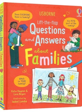 Usborne Lift-the-Flap Questions And Answers About Families 尤斯伯恩问与答 关于家庭 大开本纸板翻翻书 英文原版图书