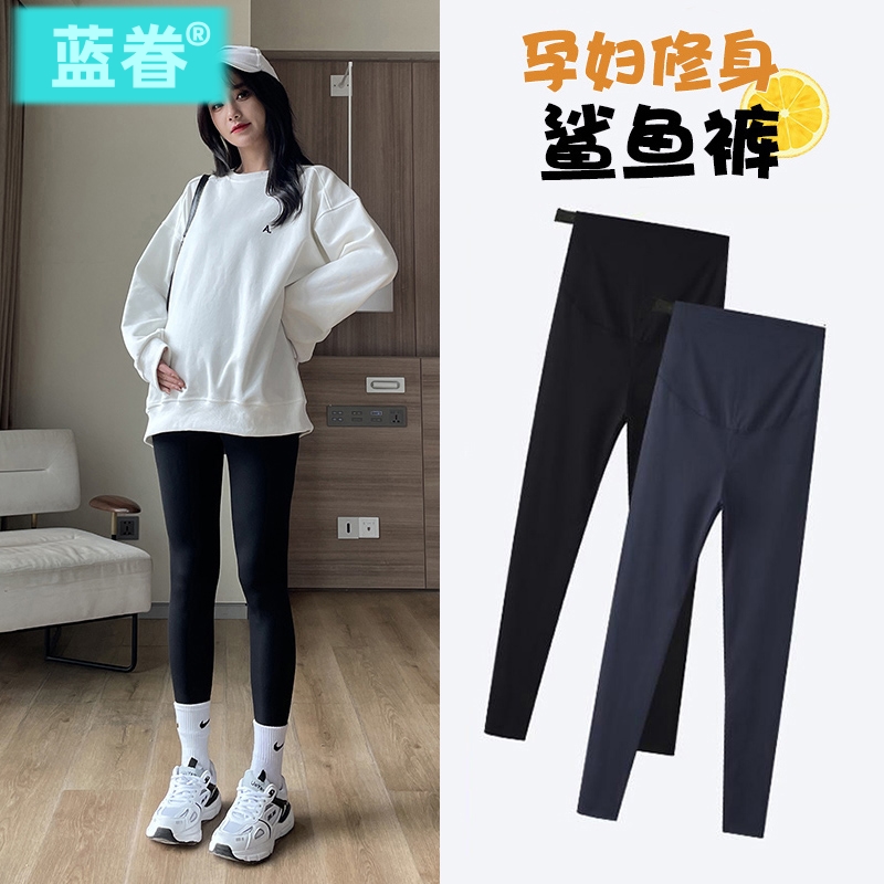 孕妇打底裤子2025夏季新款外穿不勒肚子小个子鲨鱼瑜伽芭比裤春装