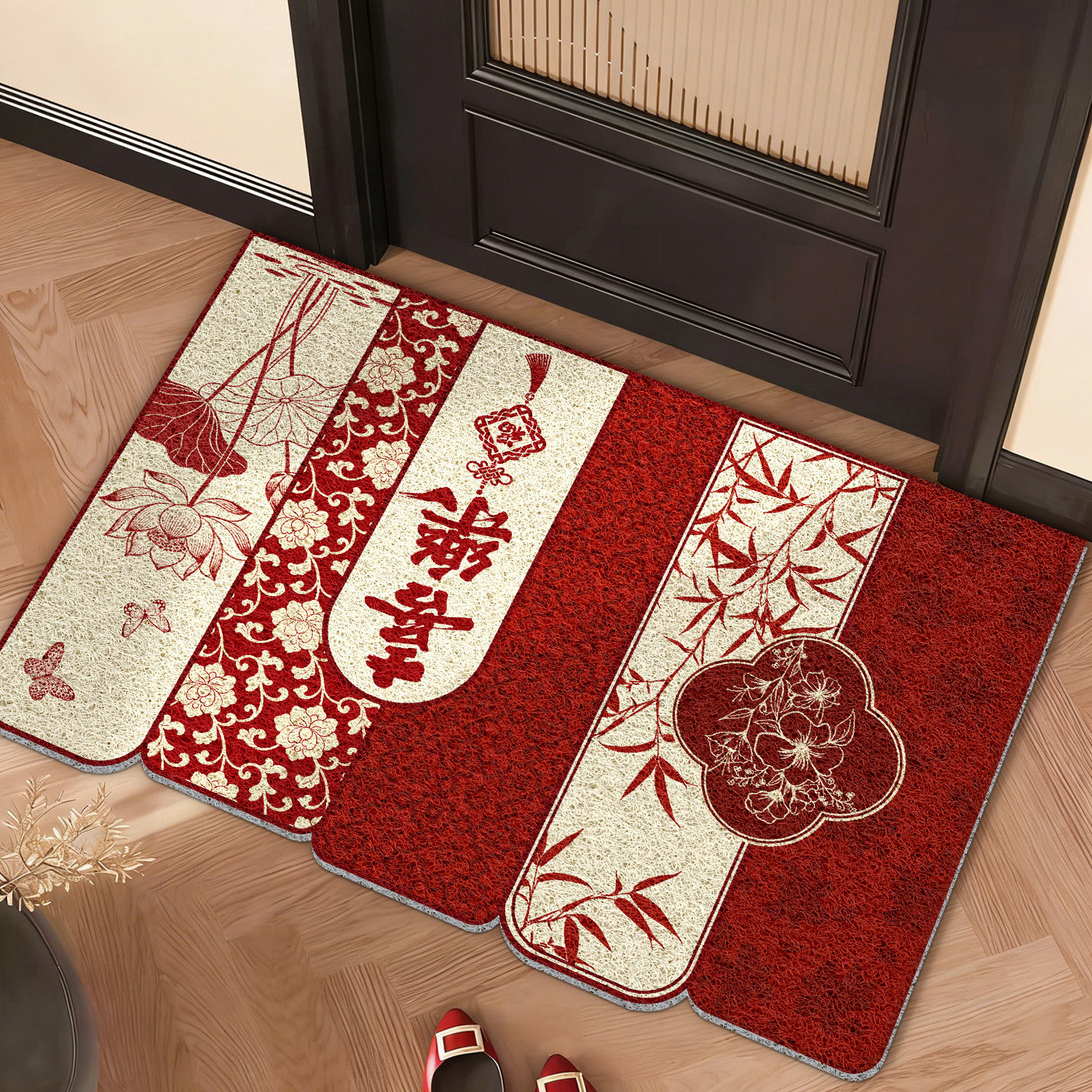新年喜庆入户门地垫家用脚垫子进门口2026新款免打理地毯玄关防滑,居家布艺,入户地垫,淘宝优惠券,粉丝福利购,淘宝优惠卷