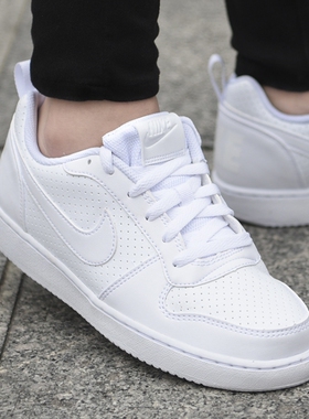 耐克女鞋NIKE COURT BOROUGH 纯白色小白运动休闲板鞋AV3171-100