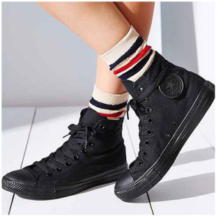 Converse匡威黑色男女鞋 STAR常青款 学生休闲帆布鞋 1Z588 ALL