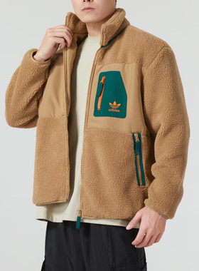 Adidas阿迪达斯三叶草男装2024新款运动服立领保暖夹克外套IN0994