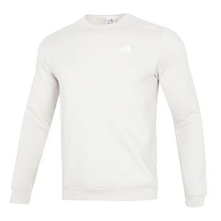 阿迪达斯加绒卫衣男外套2023冬季运动服保暖长袖白色套头衫HL2282