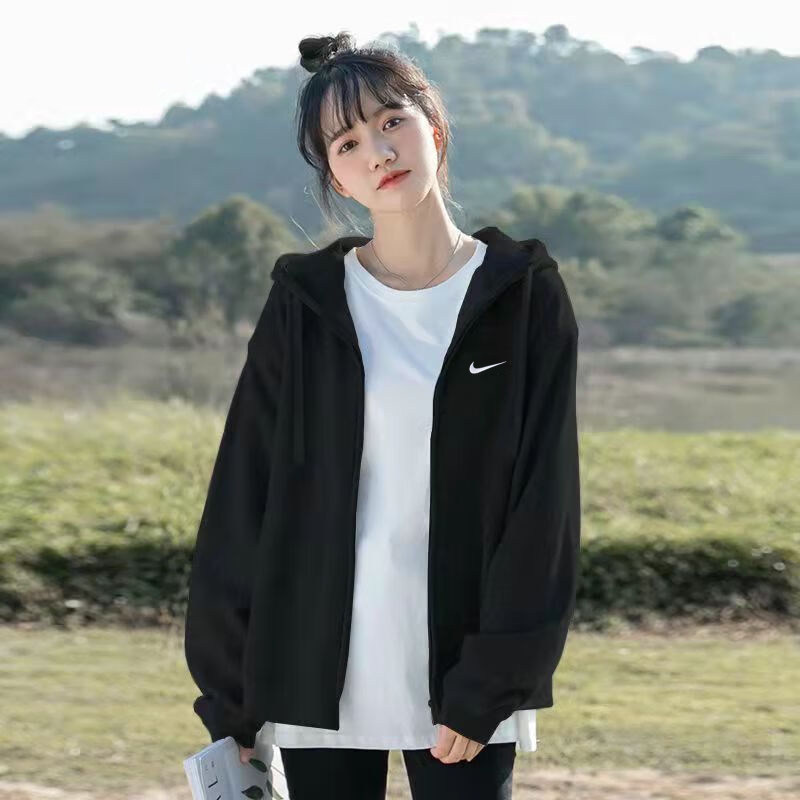 Nike耐克针织夹克男女保暖情侣装连帽衫跑步训练运动服外套521574